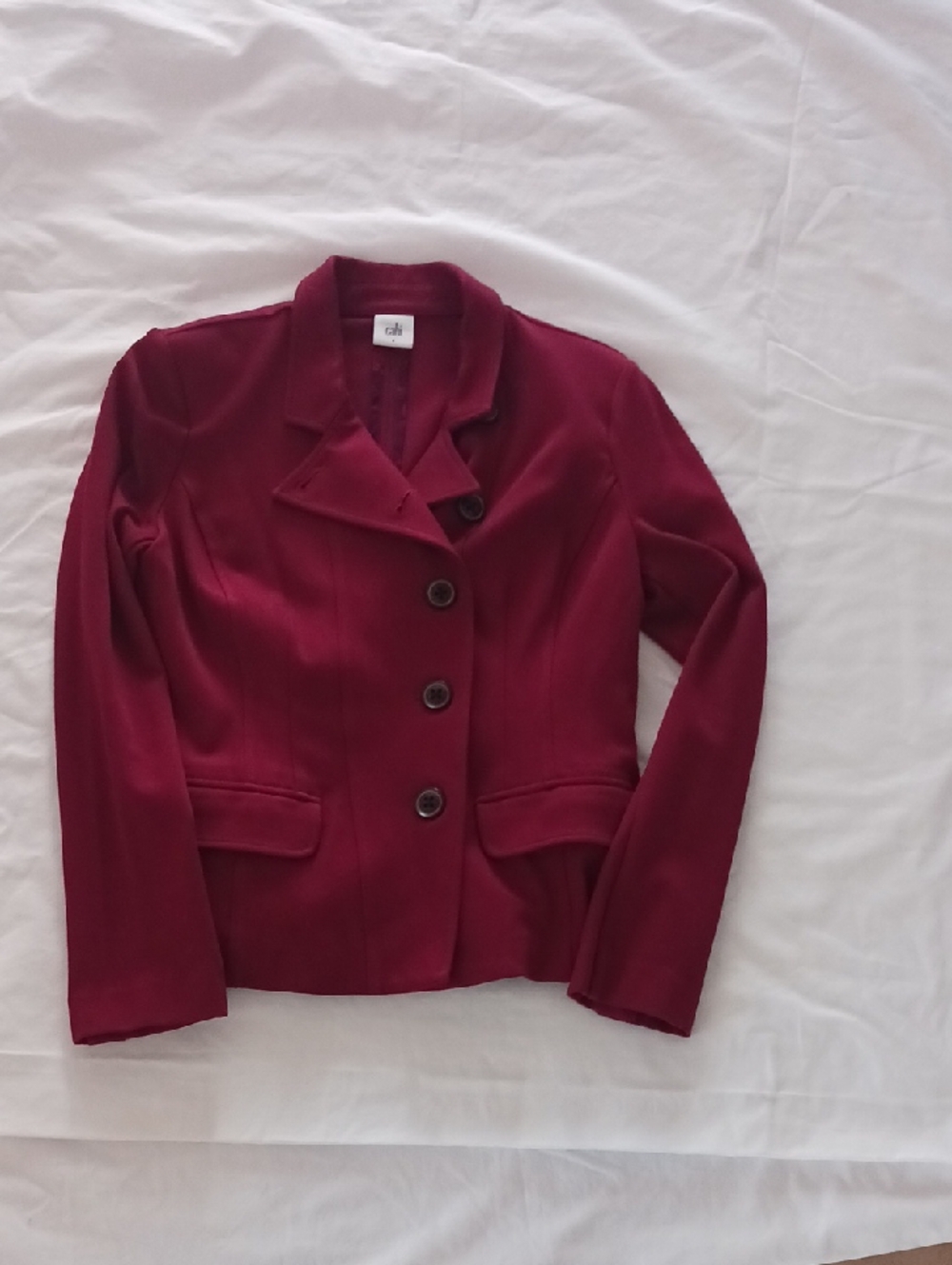CAbi Deep Burgundy Tailored Button Blazer